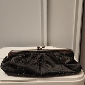 Express Black Beaded Clutch Purse